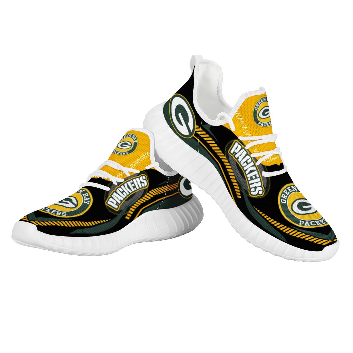 Men's Green Bay Packers Mesh Knit Sneakers/Shoes 005 Men's Green Bay Packers Mesh Knit Sneakers/Shoes 005